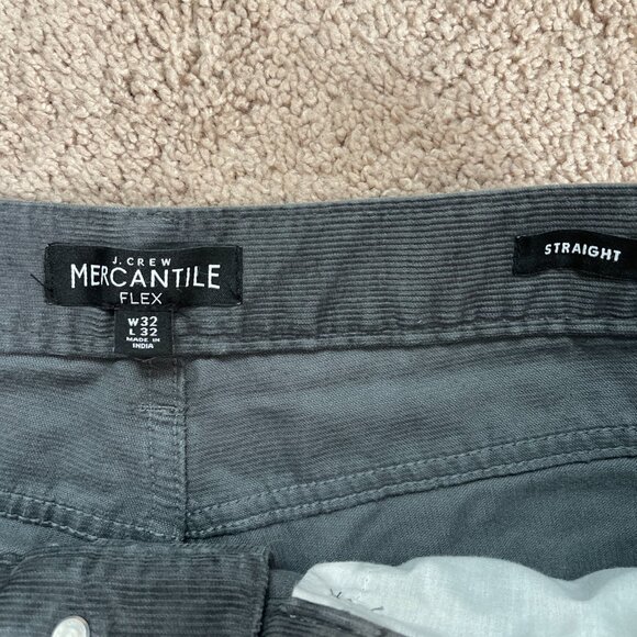 J Crew Gray Corduroy Pants Men 32 x 32 Stretch Flex Straight Preppy Y2K Classic - Picture 3 of 6